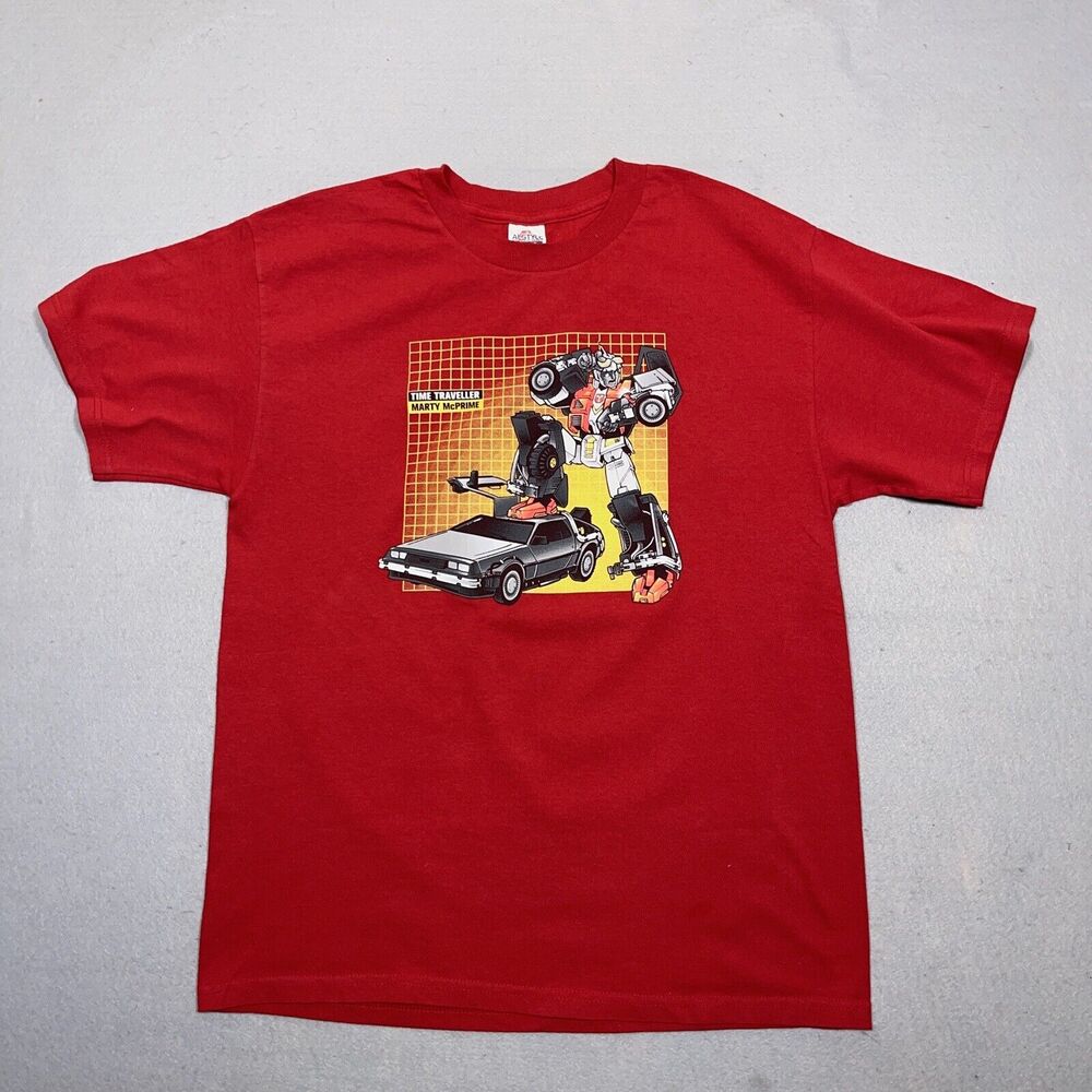 Time Traveller Marty McPrime Shirt Men Large Red Graphic Tee Back to‎ the FuturE